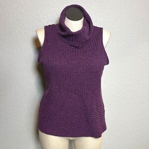 Time and Tru Womens Purple Pearl Knit Cowl Neck Sleeveless Top XXL 20